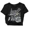 Jordan 1 Retro Low OG Black Cement DopeSkill Women's Crop Top LOVE Graphic Streetwear - Black