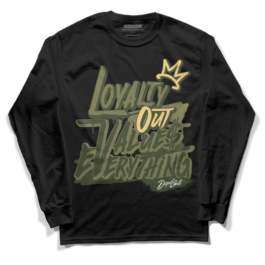 Jordan 4 Retro SE Craft Medium Olive DopeSkill Long Sleeve T-Shirt LOVE Graphic Streetwear - Black