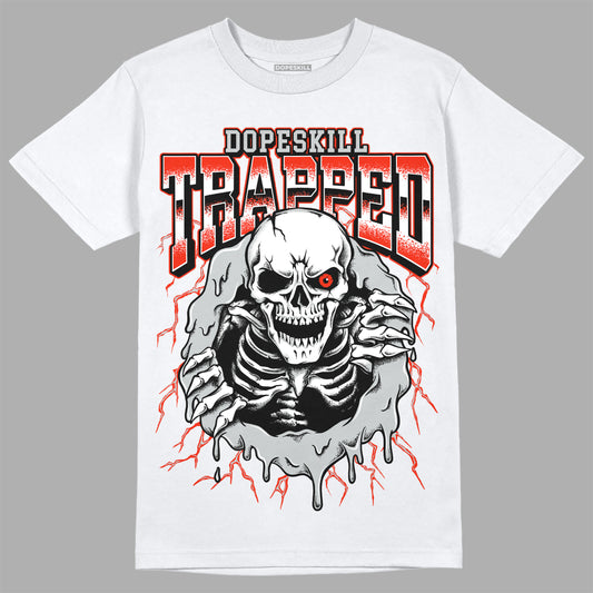 Jordan 4 Black Canvas DopeSkill T-Shirt Trapped Halloween Graphic Streetwear - White