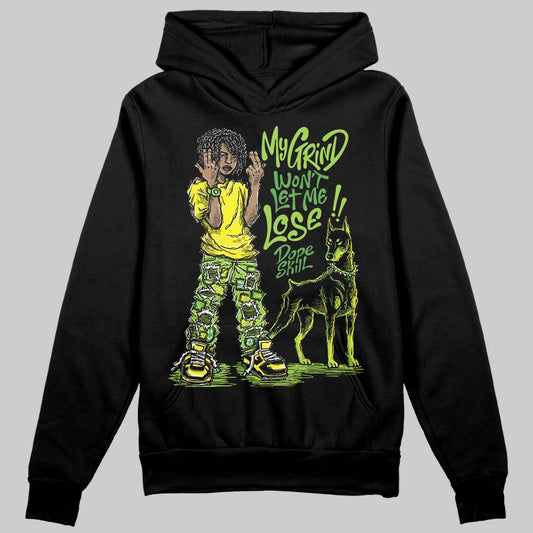Neon Green Sneakers DopeSkill Hoodie Sweatshirt My Grind Won't Let Me Lose Graphic Streetwear - Black