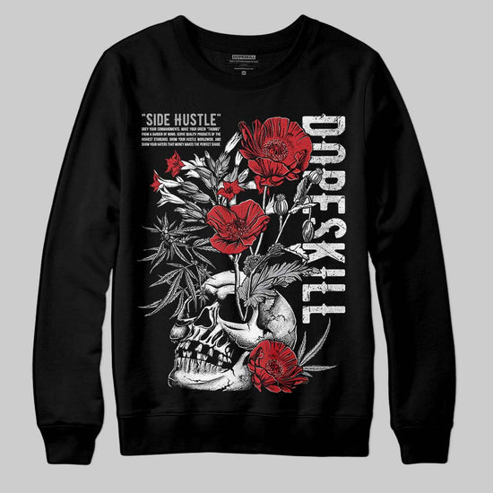 Jordan 4 OG “White Cement” DopeSkill Sweatshirt Side Hustle Graphic Streetwear - Black