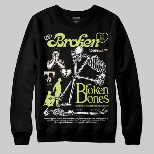 Jordan 5 “Luminous Green” DopeSkill Sweatshirt Broken Bones Graphic Streetwear - Black