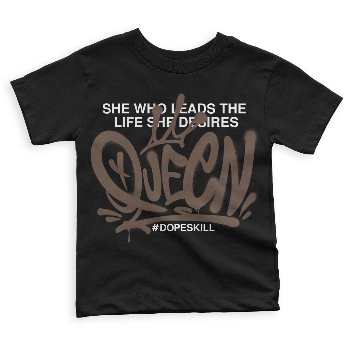 Jordan 1 Retro High OG Palomino DopeSkill Toddler Kids T-shirt Queen Graphic Streetwear - Black