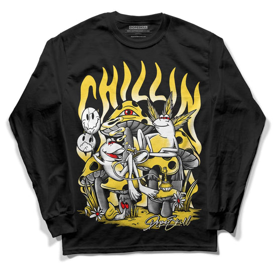 Jordan 4 Tour Yellow Thunder DopeSkill Long Sleeve T-Shirt Chillin Graphic Streetwear - Black