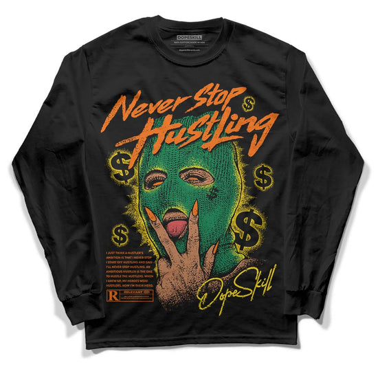 Green Sneakers DopeSkill Long Sleeve T-Shirt Never Stop Hustling Graphic Streetwear - Black