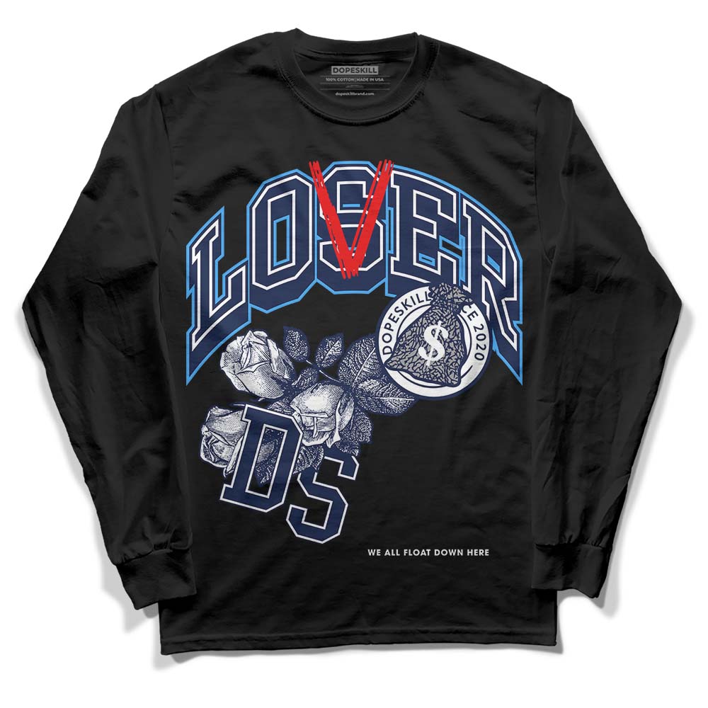 Jordan Spiz’ike Low “White/Obsidian” DopeSkill Long Sleeve T-Shirt Loser Lover Graphic Streetwear - Black