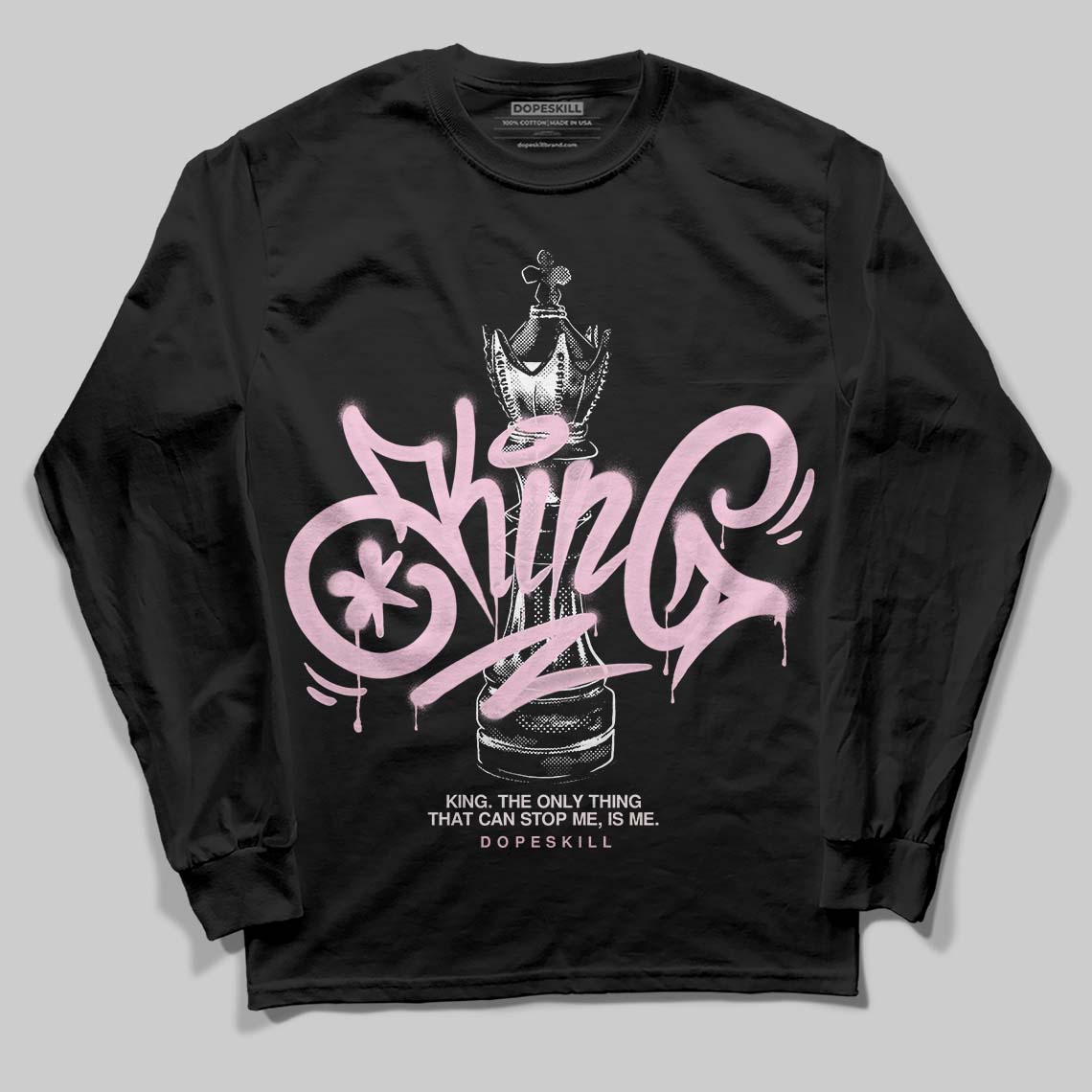 Dunk Low LX Pink Foam DopeSkill Long Sleeve T-Shirt King Chess Graphic Streetwear - Black