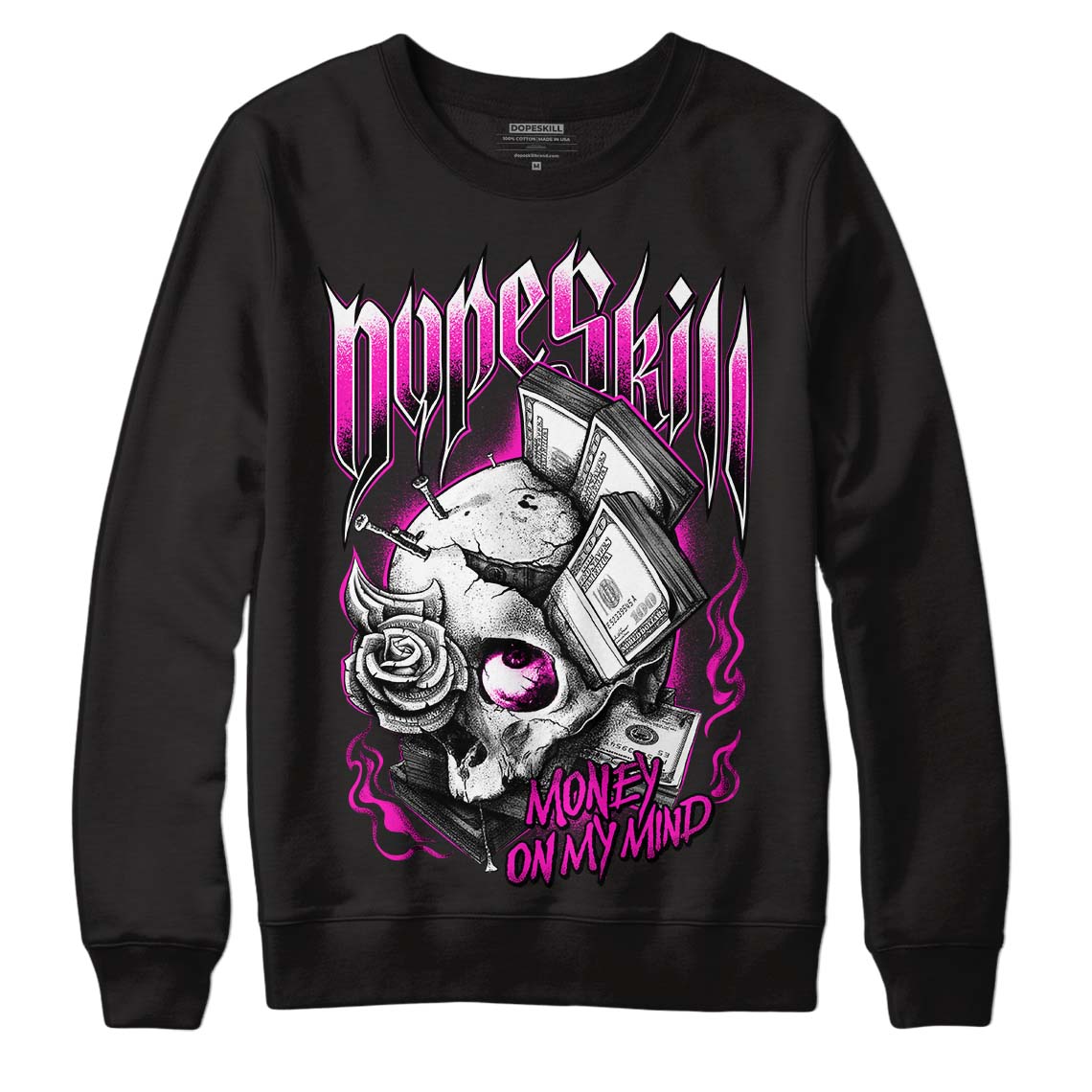 Dunk Low GS “Active Fuchsia” DopeSkill Sweatshirt Money On My Mind Graphic Streetwear - Black