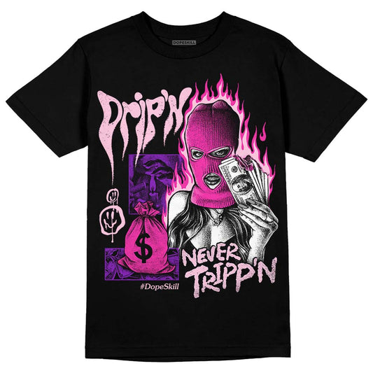 Pink Sneakers DopeSkill T-Shirt Drip'n Never Tripp'n Graphic Streetwear - Black