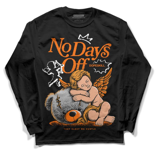 Orange, Black & White Sneakers DopeSkill Long Sleeve T-Shirt New No Days Off Graphic Streetwear - Black