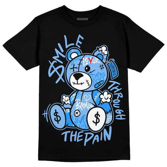 Jordan 9 Powder Blue DopeSkill T-Shirt Smile Through The Pain Graphic Streetwear - Black