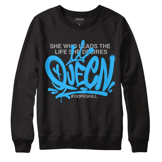 Jordan 2 Low "University Blue" DopeSkill Sweatshirt Queen Graphic Streetwear - Black