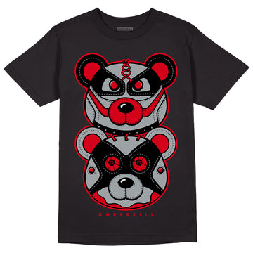 AJ 4 Bred DopeSkill T-Shirt Leather Bear Graphic