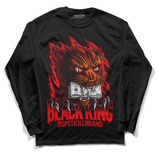 Jordan 1 Retro High OG "Satin Bred" DopeSkill Long Sleeve T-Shirt Black King Graphic Streetwear - Black