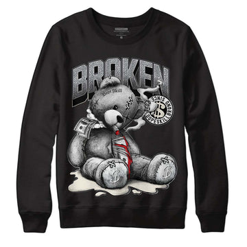 Jordan 1 Retro Low OG Black Cement DopeSkill Sweatshirt Sick Bear Graphic Streetwear - Black