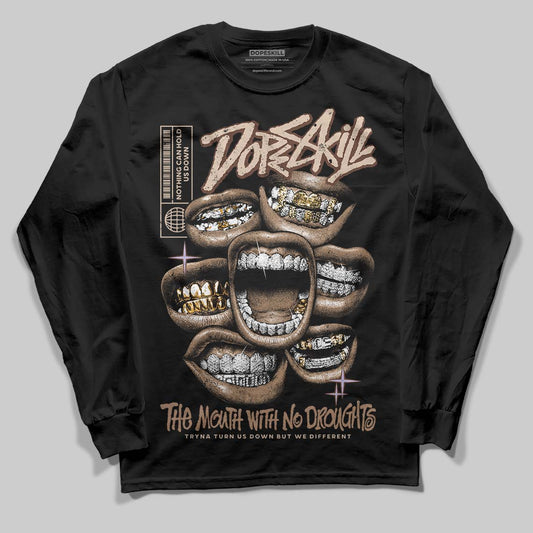 Harris Tweed x Wmns Dunk Low 'Sesame' DopeSkill Long Sleeve T-Shirt The Mouth With No Droughts Graphic Streetwear - Black