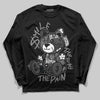 Jordan 4 “Black Cat” (2025) DopeSkill Long Sleeve T-Shirt Smile Through The Pain Graphic Streetwear - Black