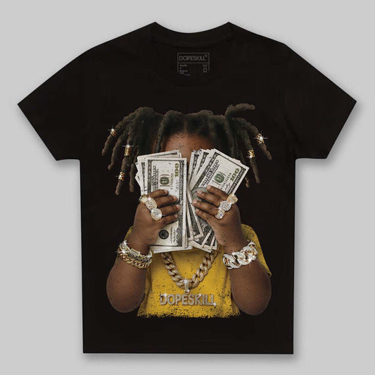Yellow Sneakers DopeSkill Toddler Kids T-shirt Rich Youth Graphic Streetwear  - Black