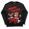 Jordan 1 Retro High OG "Satin Bred" DopeSkill Long Sleeve T-Shirt Money Is Our Motive Bear Graphic Streetwear - Black