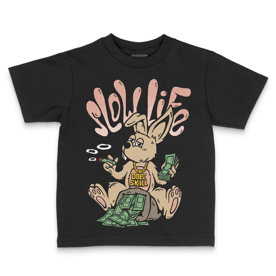 TAN Sneakers DopeSkill Toddler Kids T-shirt Slow Life Graphic Streetwear - Black