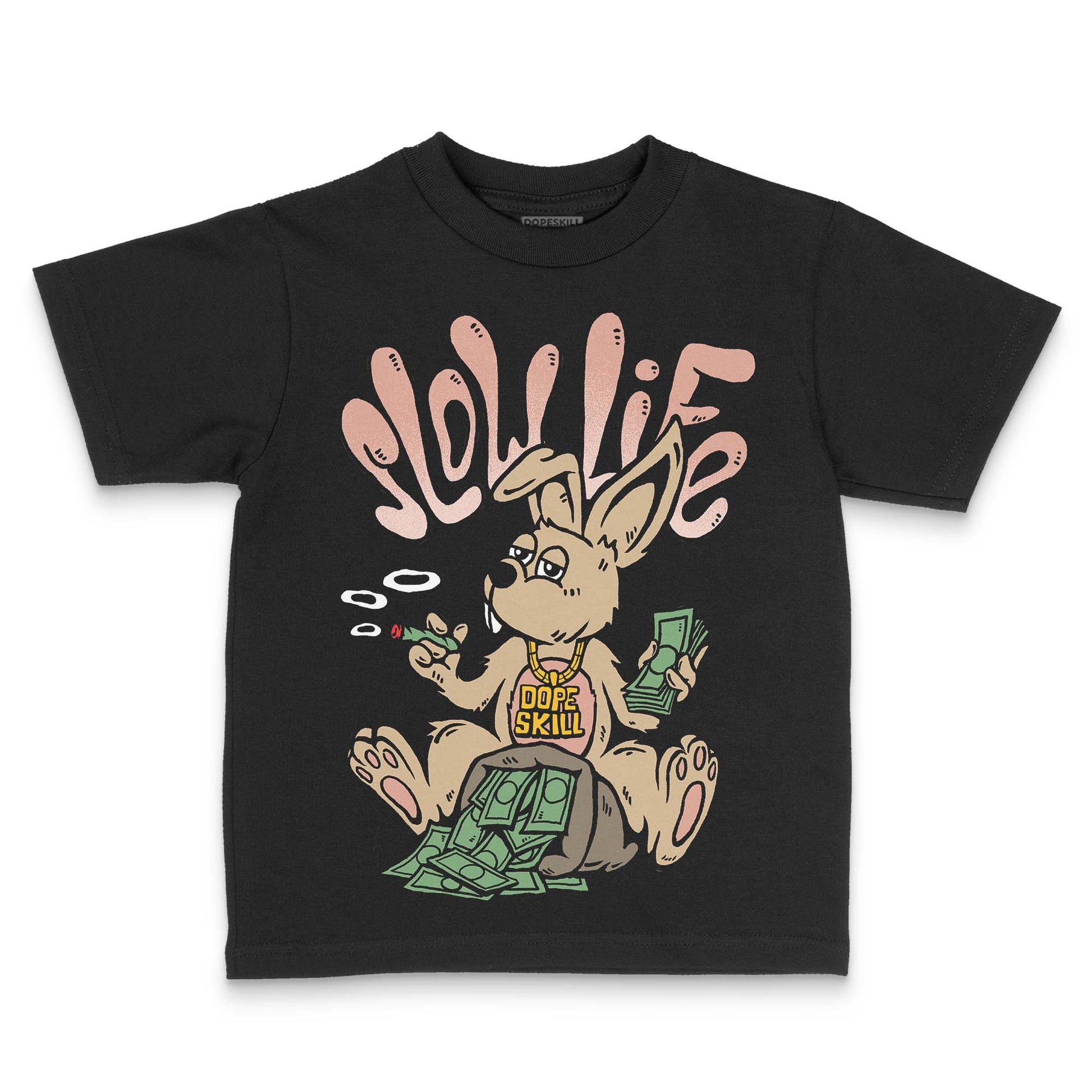 TAN Sneakers DopeSkill Toddler Kids T-shirt Slow Life Graphic Streetwear - Black