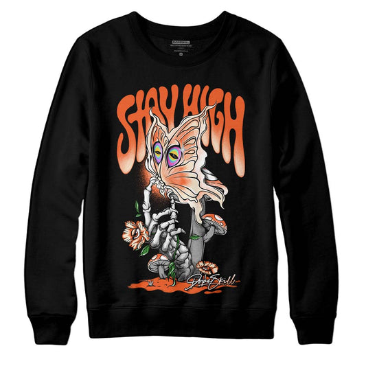 Jordan 3 Georgia Peach DopeSkill Sweatshirt Stay High Graphic Streetwear - Black