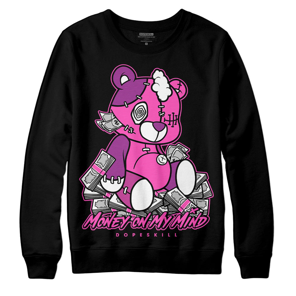 Jordan 4 GS “Hyper Violet” DopeSkill Sweatshirt MOMM Bear Graphic Streetwear - Black