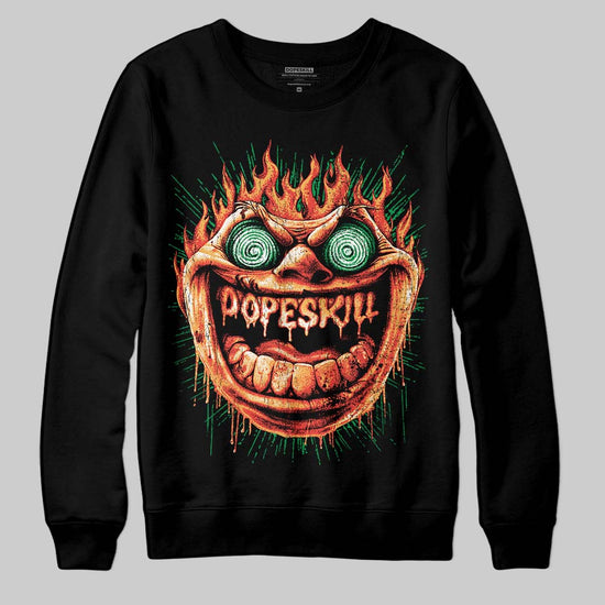 Black and White Sneakers DopeSkill Sweatshirt Hellfire Graphic Streetwear - black