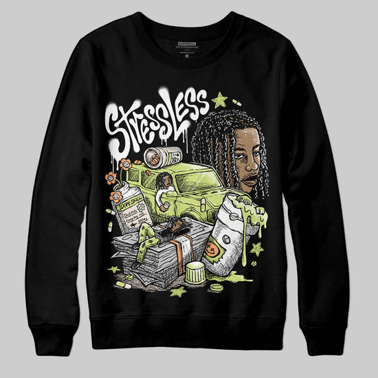 Jordan 5 “Luminous Green” DopeSkill Sweatshirt Stressless Graphic Streetwear - Black