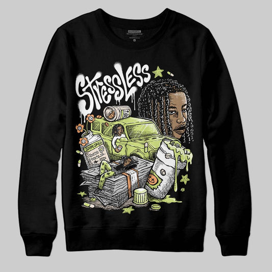 Jordan 5 “Luminous Green” DopeSkill Sweatshirt Stressless Graphic Streetwear - Black