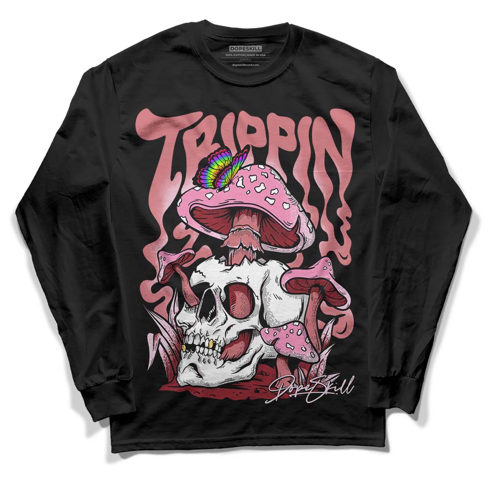 Valentine's Day Collection DopeSkill Long Sleeve T-Shirt Trippin Graphic Streetwear - Black