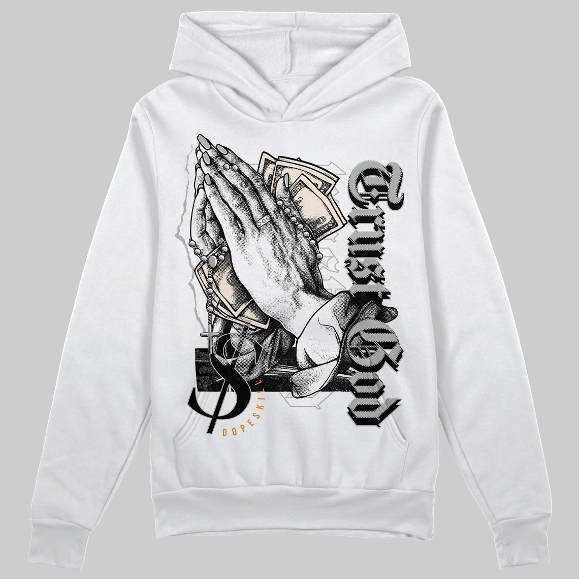 Dunk Low Cool Grey DopeSkill Hoodie Sweatshirt Trust God Graphic Streetwear - White 