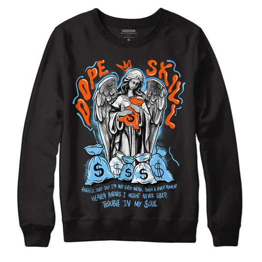 Dunk Low Futura University Blue DopeSkill Sweatshirt Angels Graphic Streetwear - Black