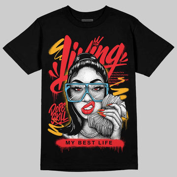 Red Sneakers DopeSkill T-Shirt Living My Best Life Graphic Streetwear - black