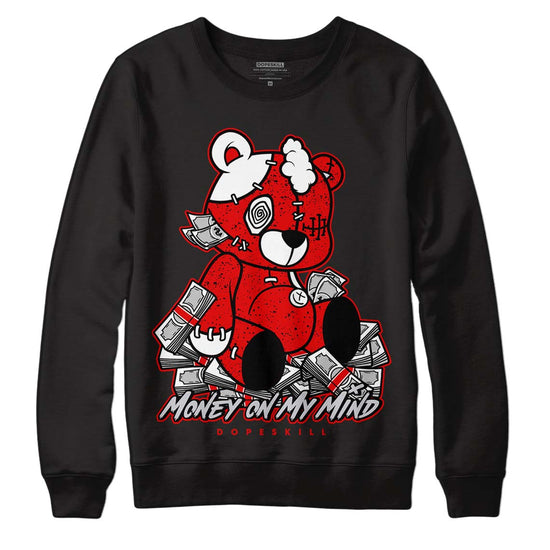 Jordan 4 Retro Red Cement DopeSkill Sweatshirt MOMM Bear Graphic Streetwear - Black