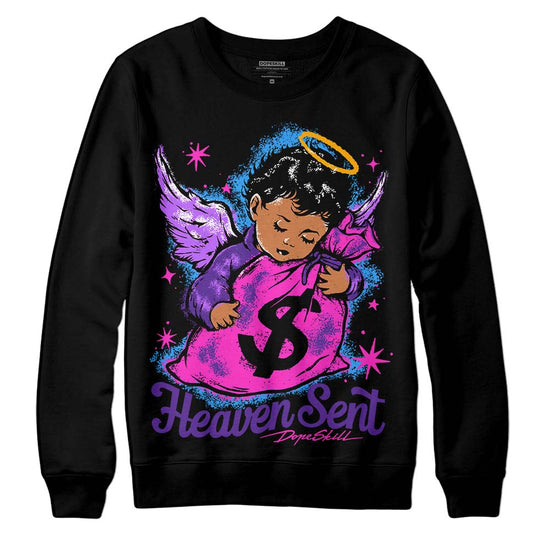 PURPLE Sneakers DopeSkill Sweatshirt Heaven Sent Graphic Streetwear - Black