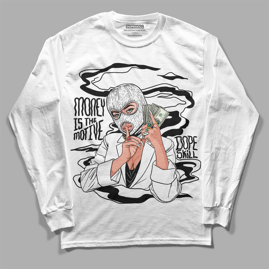 Dunk Low Panda White Black DopeSkill Long Sleeve T-Shirt Money Is The Motive Graphic Streetwear - Black 