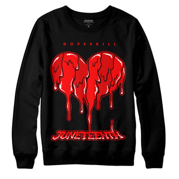 Jordan 1 Retro High OG "Satin Bred" DopeSkill Sweatshirt Juneteenth Heart Graphic Streetwear - Black