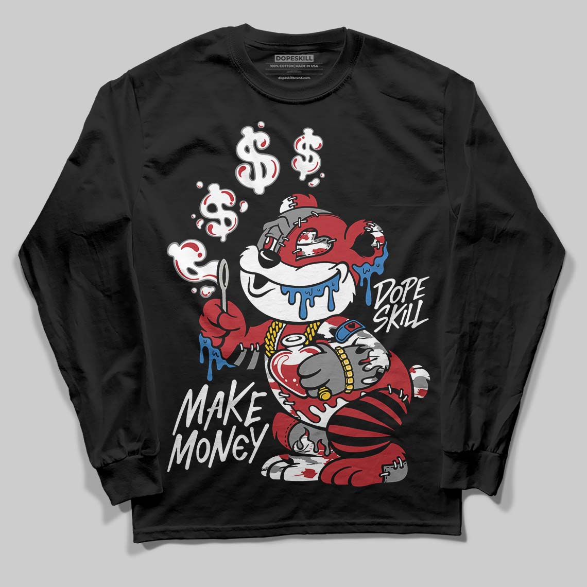 Jordan 8 Retro Bugs Bunny (2025) DopeSkill Long Sleeve T-Shirt Make Money Graphic Streetwear - Black