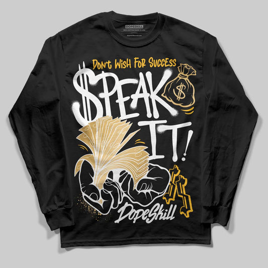 Jordan 12 Retro 'Taxi' 2025 DopeSkill Long Sleeve T-Shirt Speak It Graphic Streetwear - Black