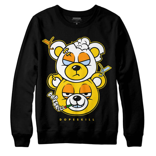 Jordan 6 “Yellow Ochre” DopeSkill Sweatshirt New Double Bear Graphic Streetwear - Black