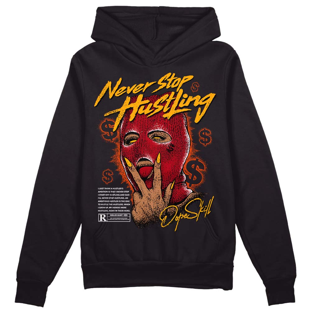 Jordan 7 Retro Cardinal  DopeSkill Hoodie Sweatshirt Never Stop Hustling Graphic Streetwear - Black