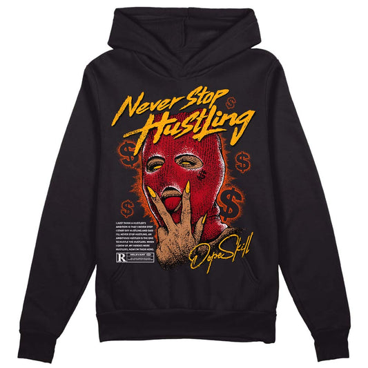 Jordan 7 Retro Cardinal  DopeSkill Hoodie Sweatshirt Never Stop Hustling Graphic Streetwear - Black