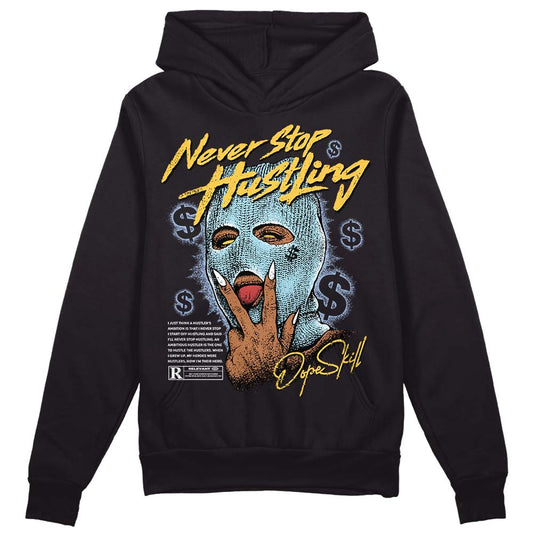 Jordan 13 “Blue Grey” DopeSkill Hoodie Sweatshirt Never Stop Hustling Graphic Streetwear  - Black