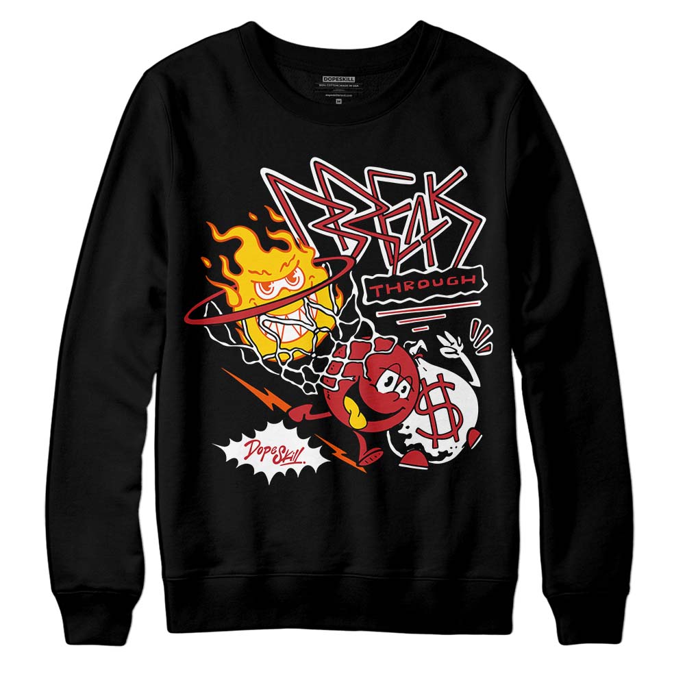 Jordan 12 “Red Taxi” DopeSkill Sweatshirt Break Through Graphic Streetwear - Black