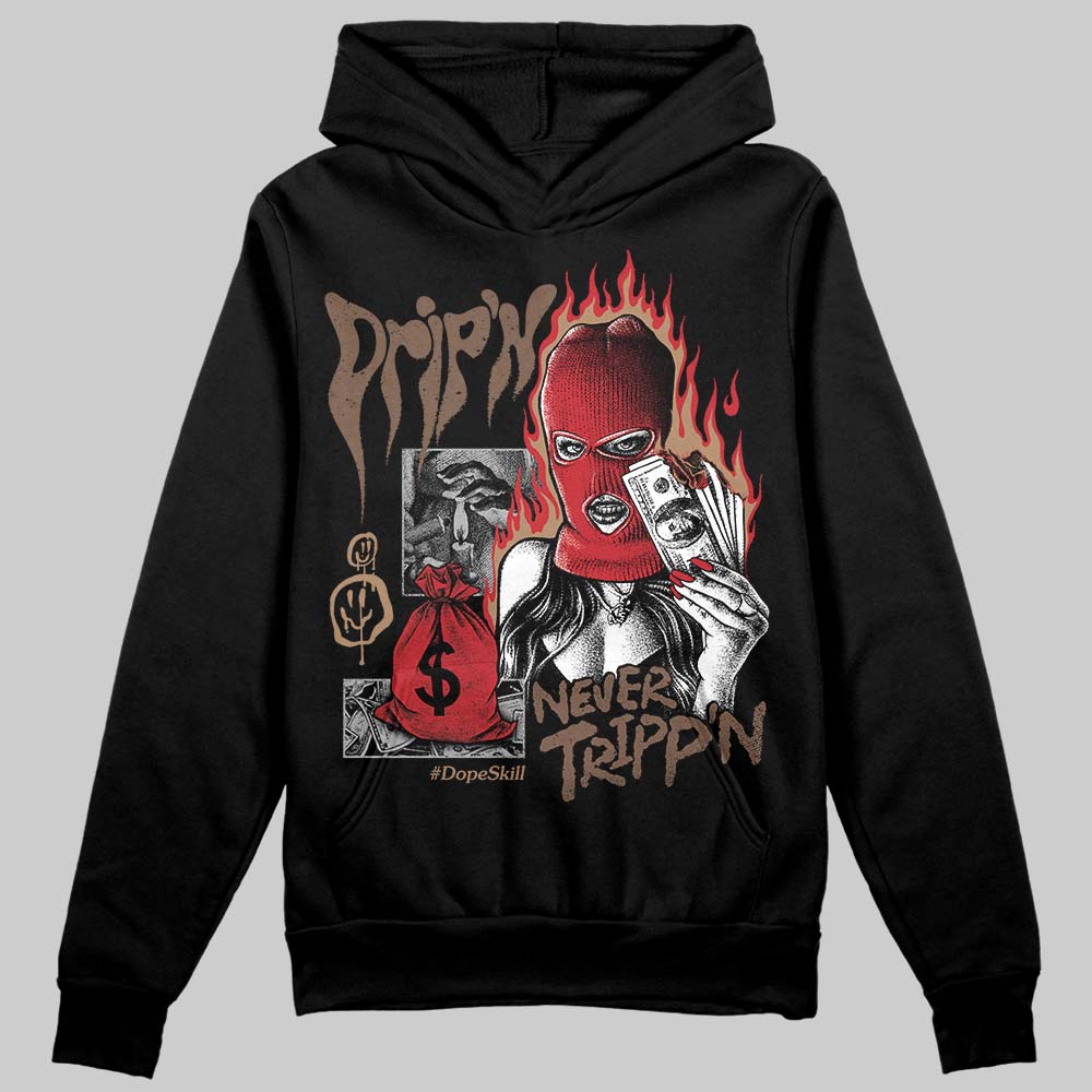 Jordan 9 'Olive' DopeSkill Hoodie Sweatshirt Drip'n Never Tripp'n Graphic Streetwear - Black