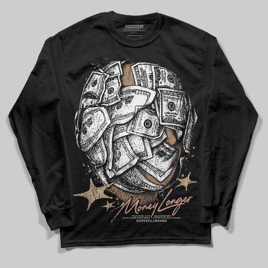 TAN Sneakers DopeSkill Long Sleeve T-Shirt Money Longer Graphic Streetwear - Black