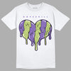 Jordan 4 Canyon Purple DopeSkill T-Shirt Slime Drip Heart Graphic Streetwear - White 