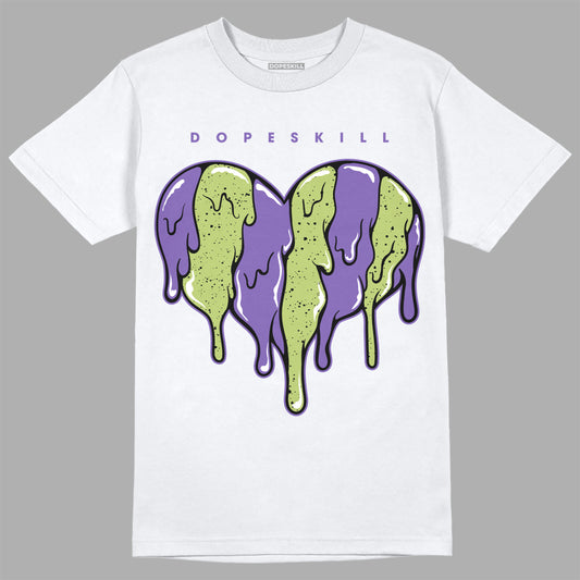 Jordan 4 Canyon Purple DopeSkill T-Shirt Slime Drip Heart Graphic Streetwear - White 