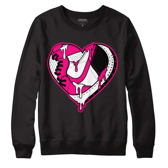 Jordan 1 Low GS “Fierce Pink” Dopeskill Sweatshirt Heart Jordan 1 Graphic Streetwear - Black